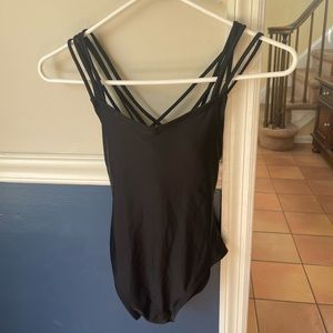 Black Strappy One Piece Swimsuit